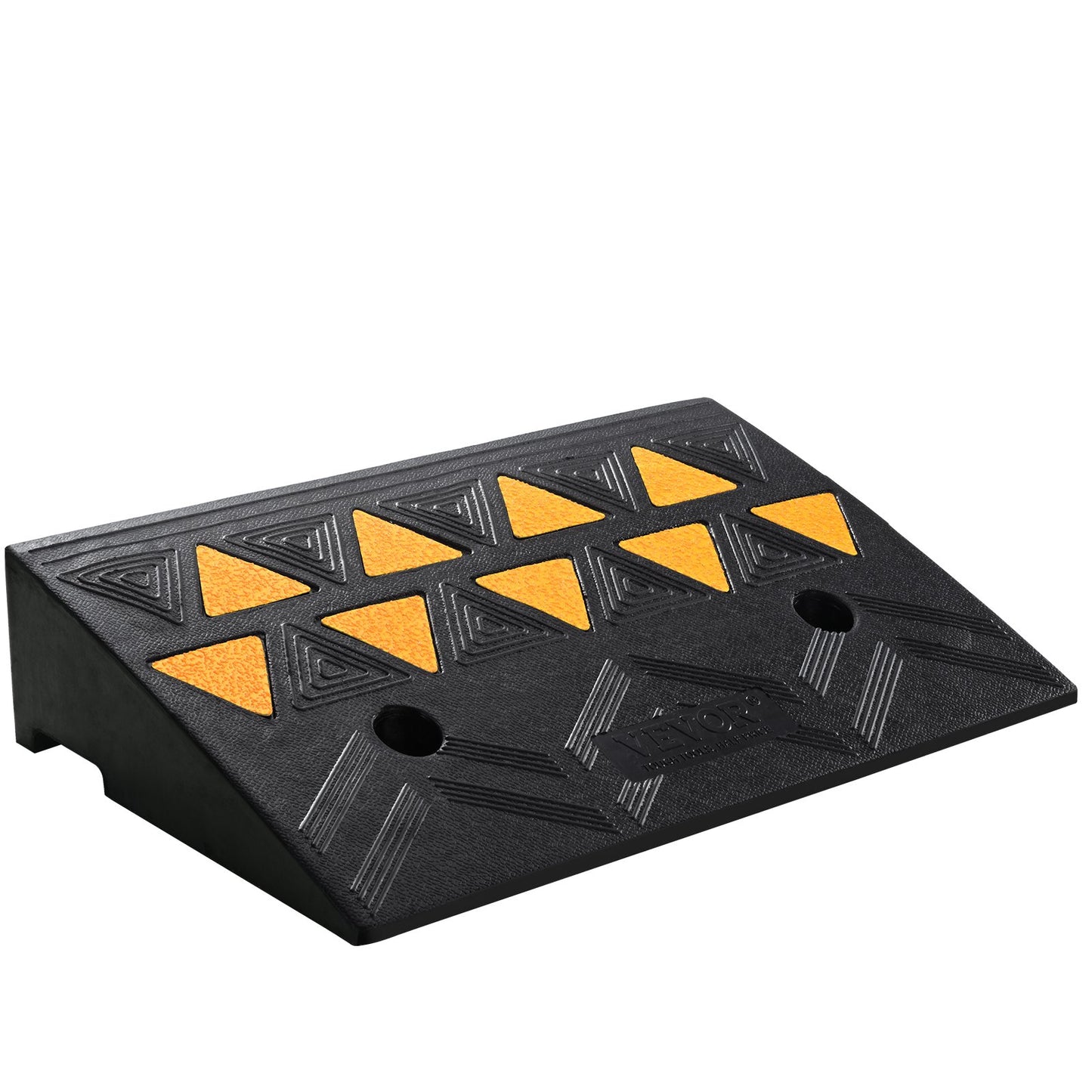 Heavy-duty rubber curb ramp by Hlpmedical, 50cm long, 30cm wide, 10.8cm rise, ideal for forklifts, trucks, cars, and wheelchairs.