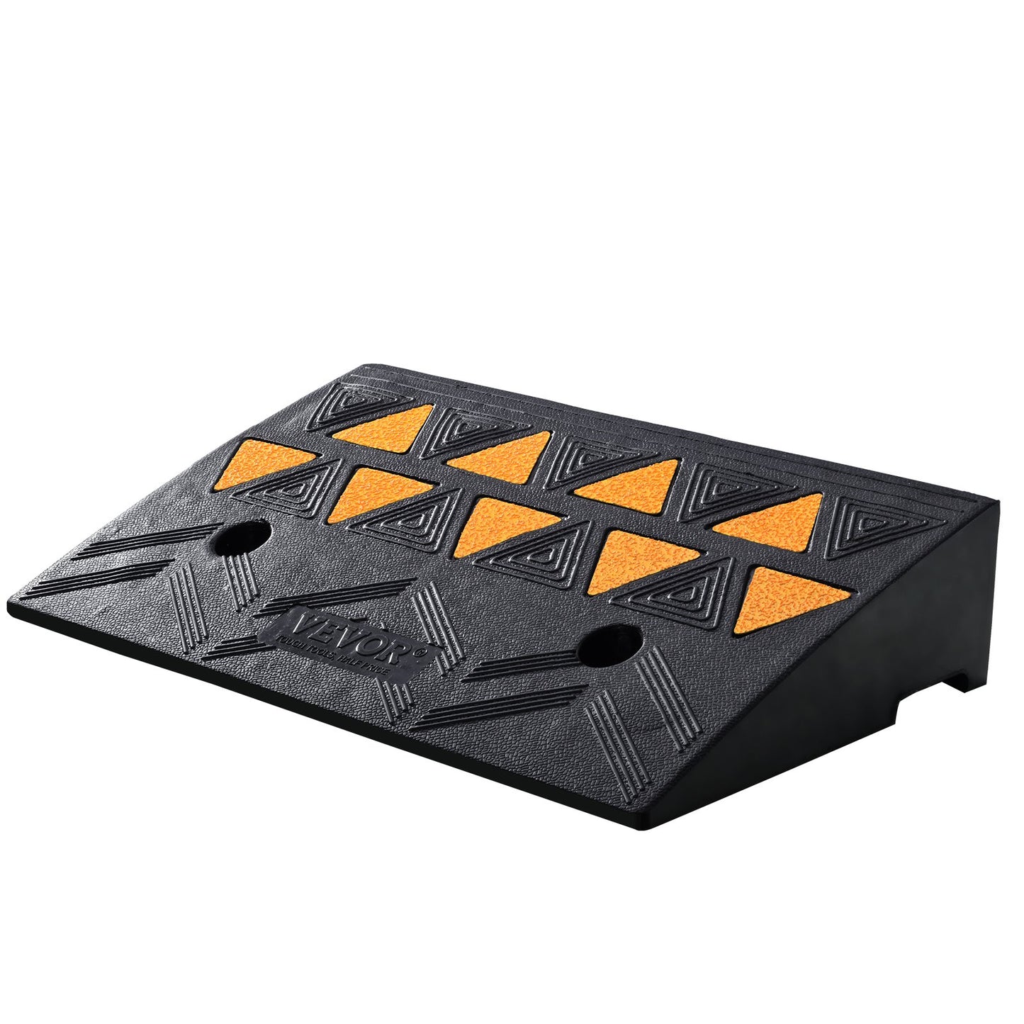 Heavy-duty rubber curb ramp by Hlpmedical, 10.8 cm rise, 30 cm wide, 50 cm long, suitable for forklifts, trucks, cars, wheelchairs.