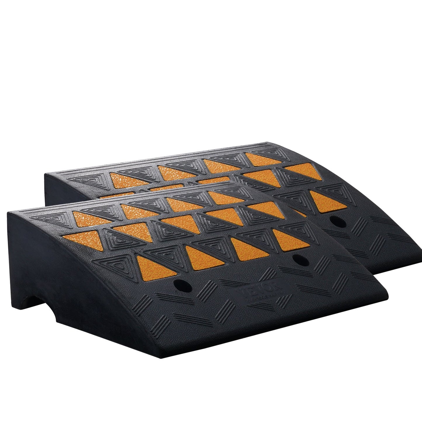 Heavy-duty rubber curb ramps by Hlpmedical, 15.2 cm rise, 15-ton load capacity, driveway ramps for cars, bikes, and wheelchairs.