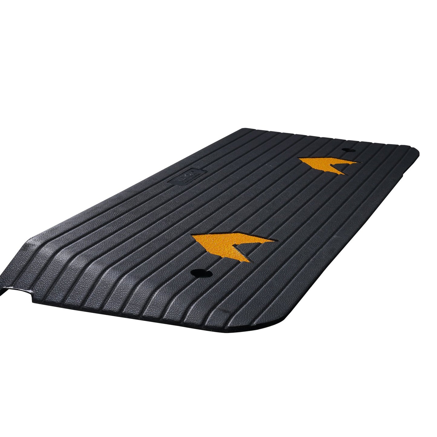 Upgraded rubber threshold ramp with textured surface for wheelchairs and scooters, 3.8 cm rise, 15-ton load capacity, non-slip rubber curb ramp