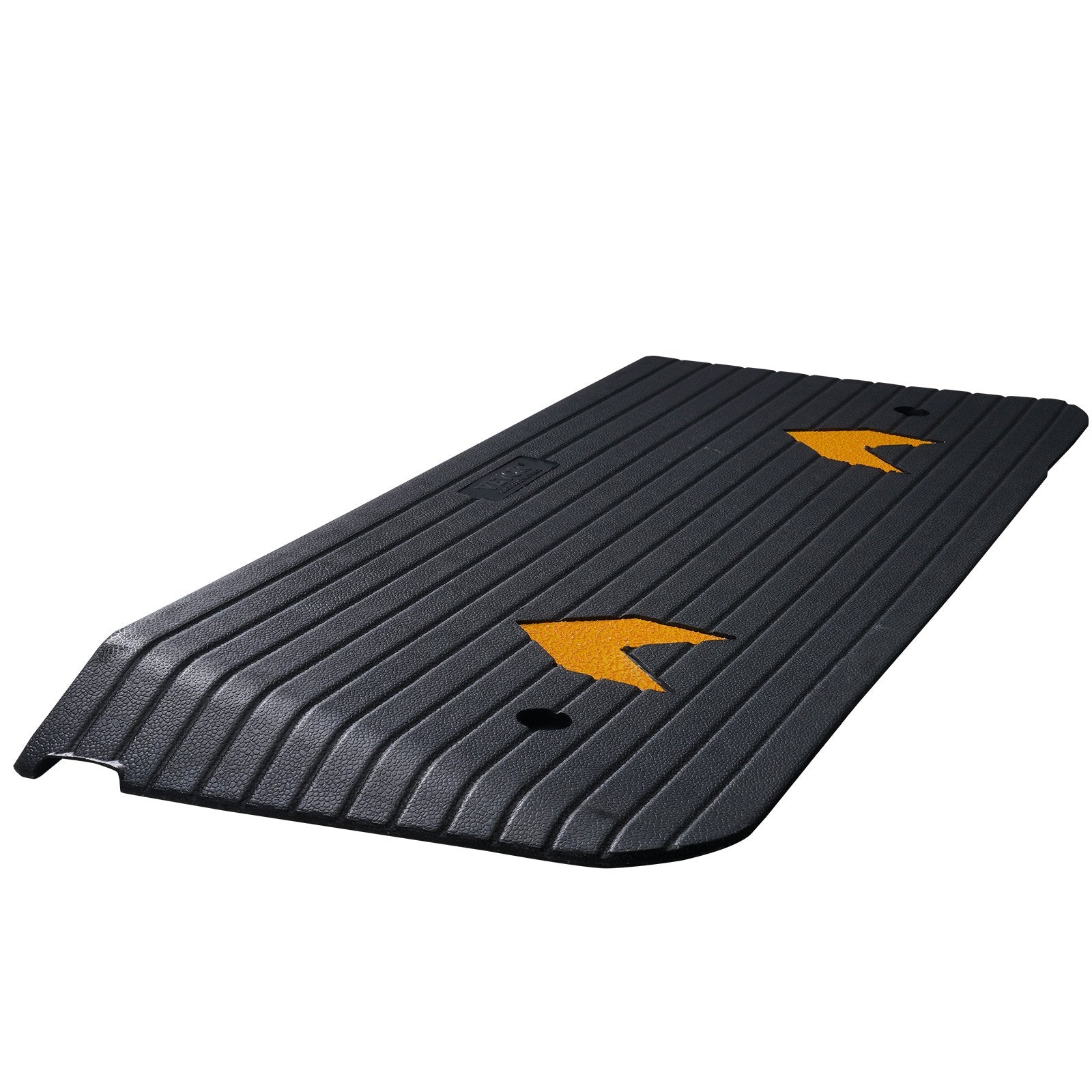 Upgraded rubber threshold ramp with textured surface, 3.8 cm rise, rated for 15 tons, suitable for wheelchairs and scooters.