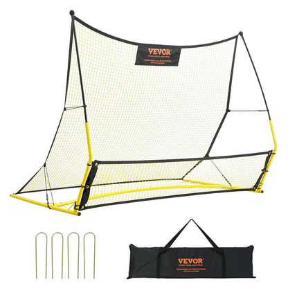 Hlpmedical 2-in-1 portable soccer rebounder net for practice, with sturdy iron frame and carrying bag, ideal for soccer training.
