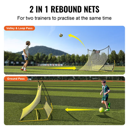 Hlpmedical 2-in-1 portable soccer rebounder net for soccer practice, with rebound wall, portable bag, ideal for training and passing drills