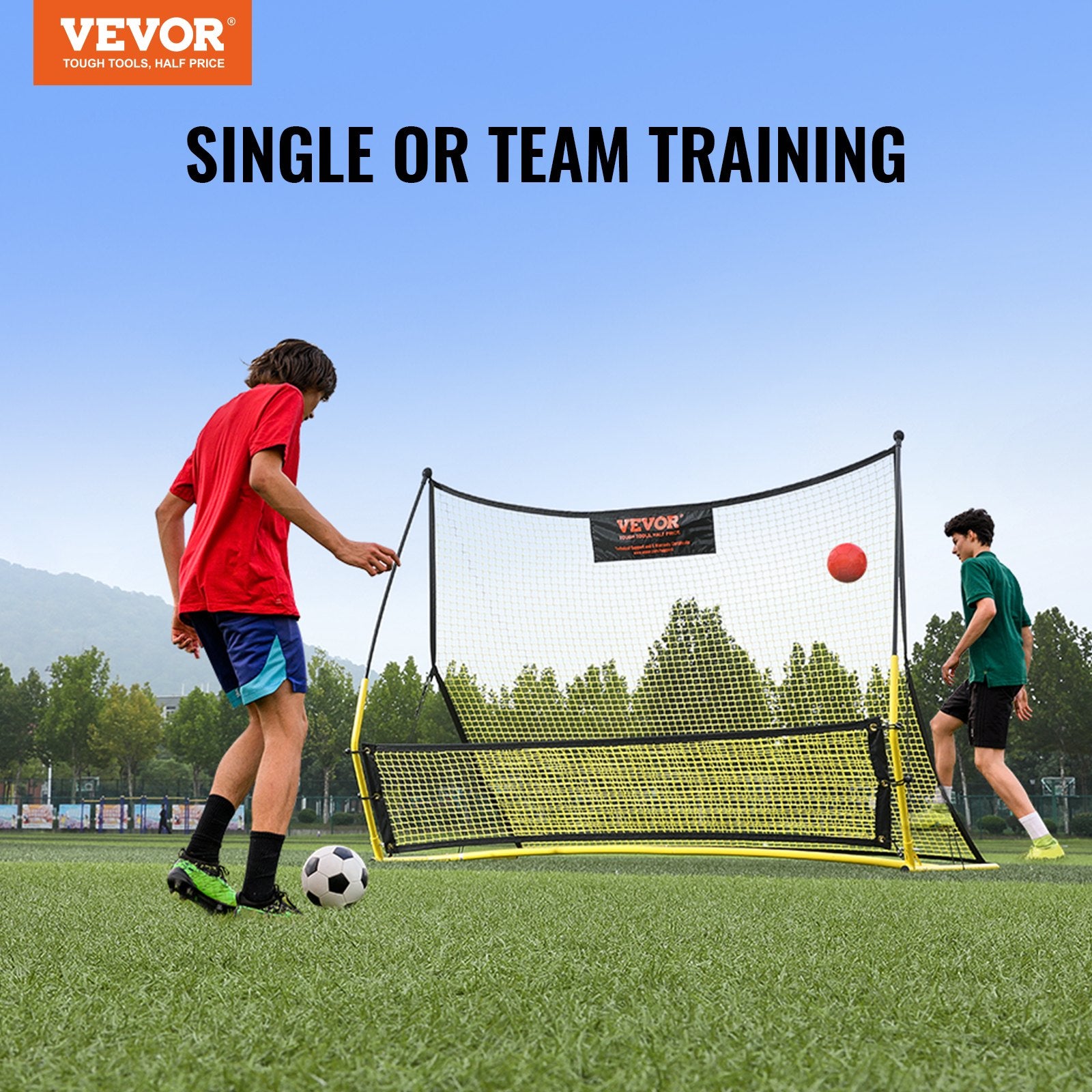 Hlpmedical 2-in-1 portable soccer rebounder net for practice, with rebound wall, portable bag, ideal for solo training and passing drills
