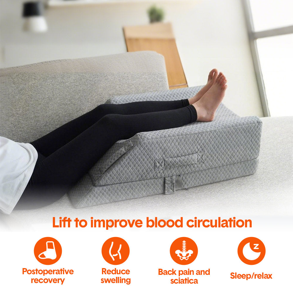 Hlpmedical Leg Wedge Ergonomic Booster with adjustable heights, memory foam support, washable cover, for ankle foot rest and pain relief