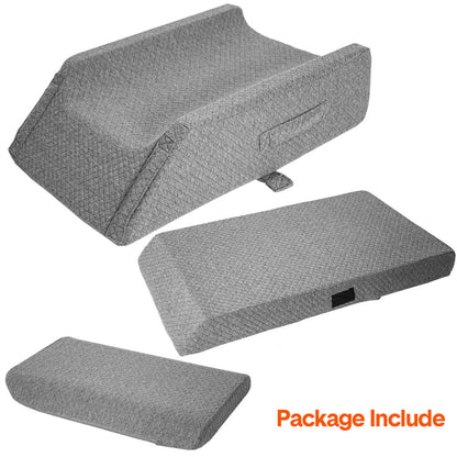 Hlpmedical ergonomic leg wedge pillow with adjustable height, memory foam, washable cover, used for ankle, foot support, and recovery.
