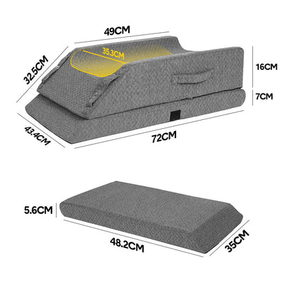 Hlpmedical Leg Wedge Ergonomic Booster with adjustable height, memory foam support for ankle, foot, and leg pain relief.