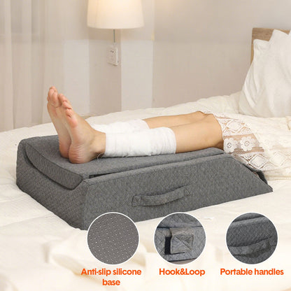 Hlpmedical Leg Wedge Ergonomic Booster with adjustable height, memory foam support pillow for ankle and foot pain relief.