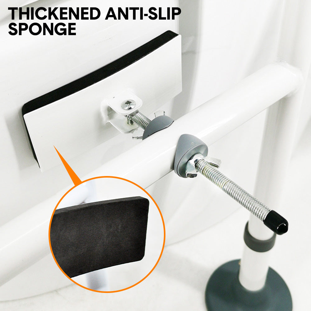 Hlpmedical adjustable toilet support frame with safety grab handle rail for elderly and disabled, supports up to 150kg.