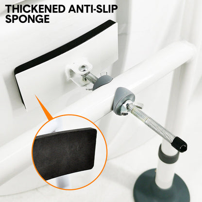 Hlpmedical adjustable toilet support frame with safety grab handle rail for elderly and disabled, supports up to 150kg.