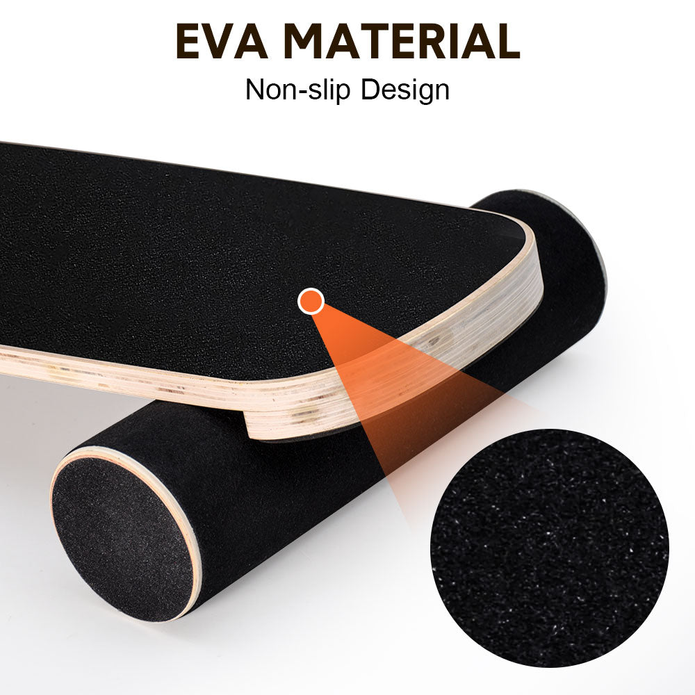 Hlpmedical wooden balance board with non-slip roller for core stability training, suitable for fitness, yoga, and sports exercises.