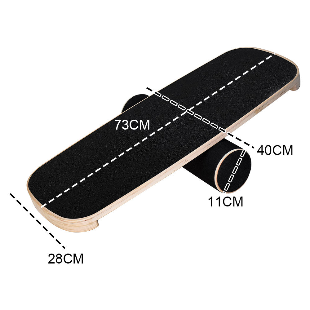 Hlpmedical wooden balance board with non-slip roller for core stability training, suitable for snowboard, skateboard, yoga, and fitness.