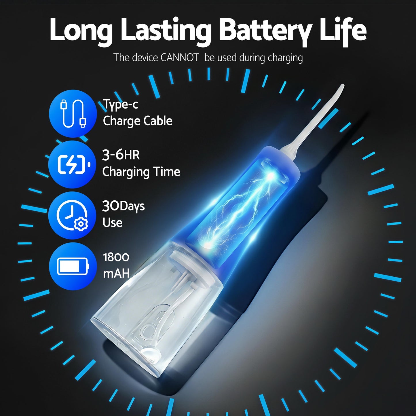 Devanti cordless water flosser in white, portable oral irrigator for dental hygiene, part of personal care health and beauty essentials.