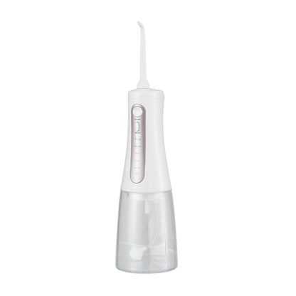 White Devanti cordless water flosser by Hlpmedical for oral health, featuring a compact design and ergonomic water reservoir.