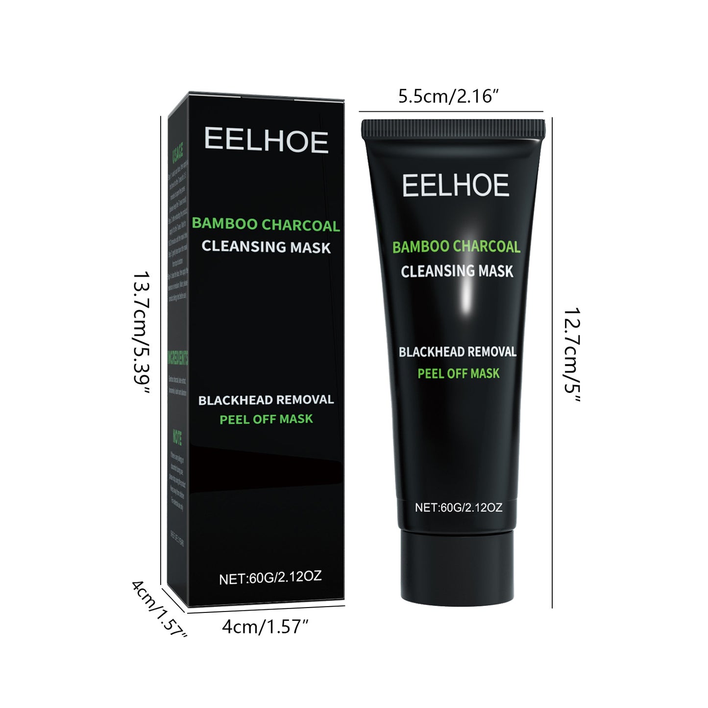 EELHOE Bamboo Charcoal Blackhead Removal Peel-Off Mask by HLP Medical Supplies for deep pore cleansing and T-zone oil control.