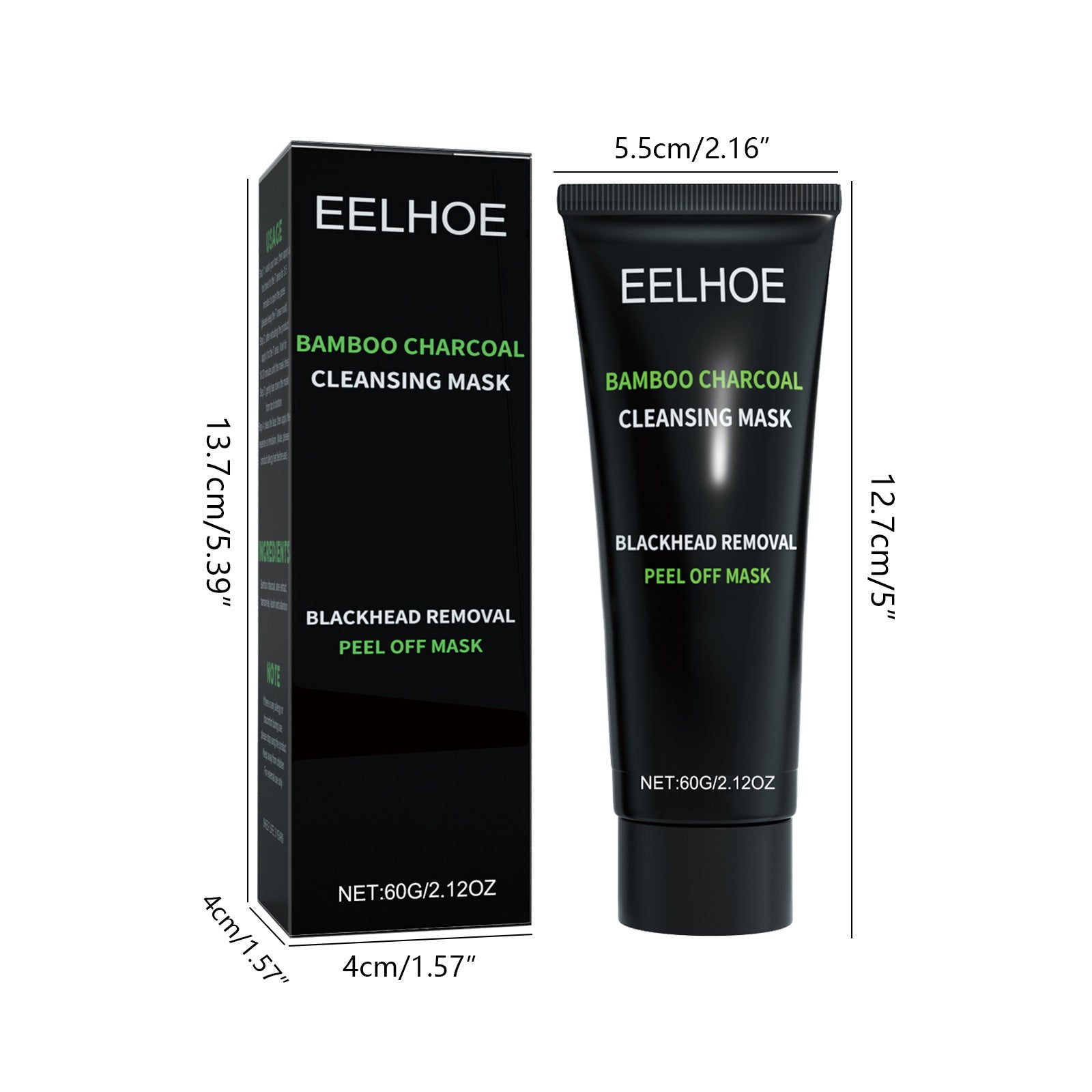 EELHOE Bamboo Charcoal Blackhead Removal Peel-Off Mask by HLP Medical Supplies for deep pore cleansing and T-zone oil control.