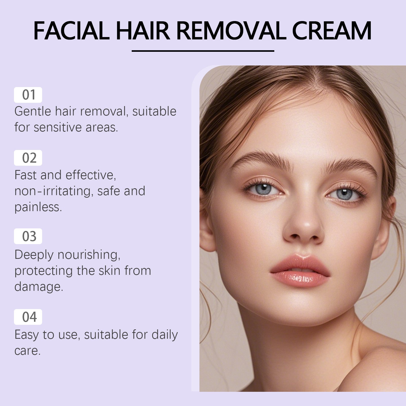 Women’s smooth skin shave oil and after-shave oil from HLP Medical Supplies, featuring facial hair removal cream and moisturizing benefits.