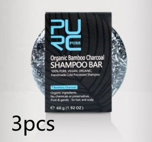 Hand-extracted bamboo charcoal shampoo soap by HLP Medical Supplies, showcasing a natural soap bar with bamboo charcoal for hair care.