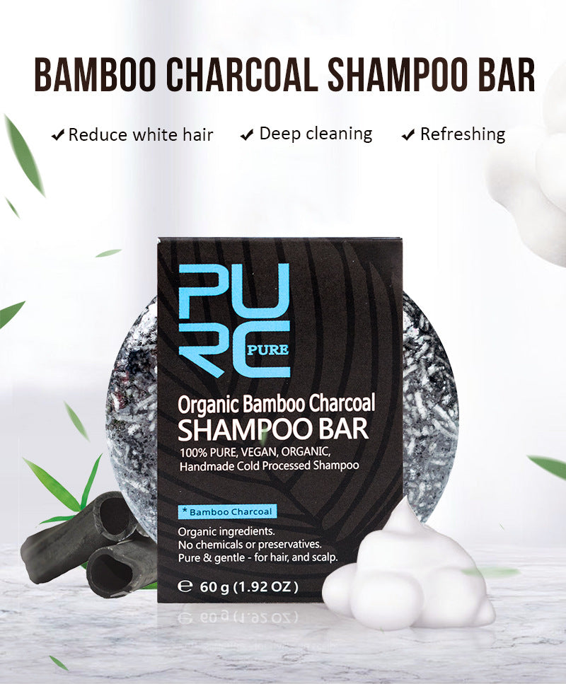 Hand-extracted bamboo charcoal shampoo soap by HLP Medical Supplies, natural beauty shampoo soap with activated bamboo charcoal for cleansing.