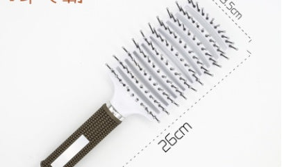 Black HLP Medical Supplies anti-knot hairbrush with nylon bristles, scalp massage features, suitable for women, detangling and styling.