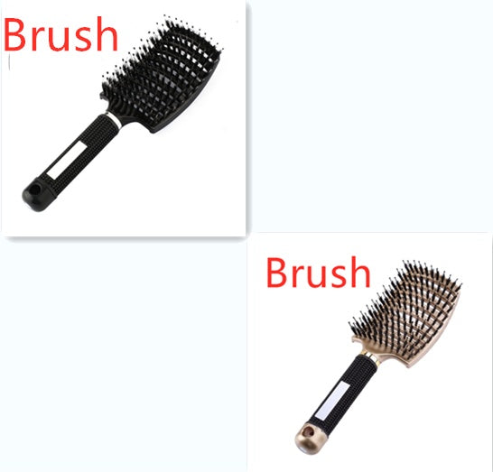 Black HLP Medical Supplies anti-knot hairbrush for women, detangler comb with nylon bristles and scalp massage features.