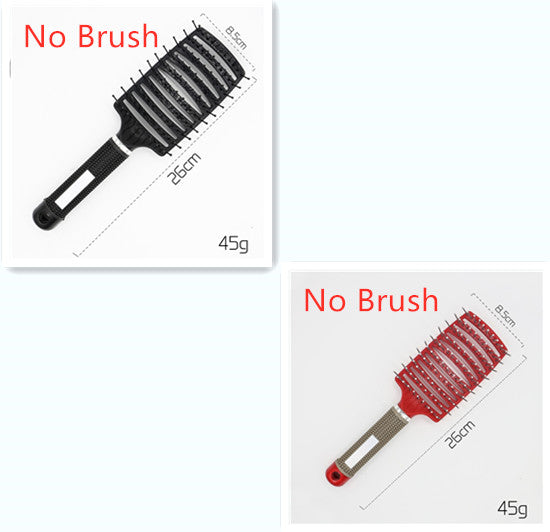 Black HLP Medical Supplies anti-knot hairbrush with nylon bristles, scalp massage design, detangler and teaser hairbrush for women.