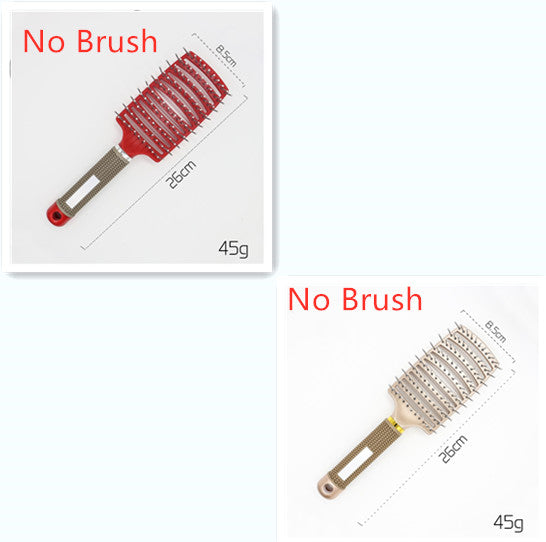 Black HLP Medical Supplies anti-knot hairbrush with nylon bristles, detangler, scalp massage, and teasing features for women.