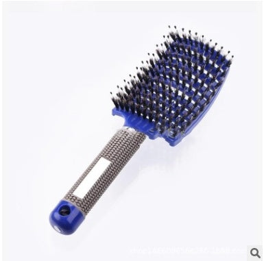 Black HLP Medical Supplies anti-knot hairbrush for women with nylon bristles, scalp massage, and detangling features.