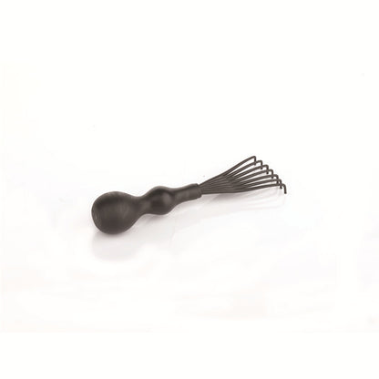Black HLP Medical Supplies anti-knot hairbrush for women with nylon bristles, detangler, scalp massage, and teasing features.
