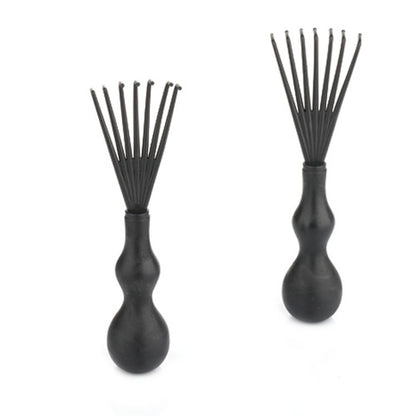 Black HLP Medical Supplies anti-knot hairbrush for women, detangler with nylon bristles and scalp massage features.