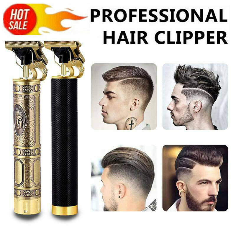 Black USB electric hair clippers and beard trimmer by HLP Medical Supplies, rechargeable professional men's hair cutting machine.