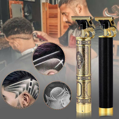 Black USB electric hair clippers for men, professional beard trimmer and hair cutting machine by HLP Medical Supplies.