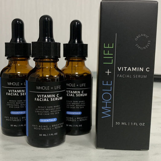 HLP Medical Supplies Vitamin C Serum facial serum in a clear bottle, ideal for skincare and brightening skin tone.