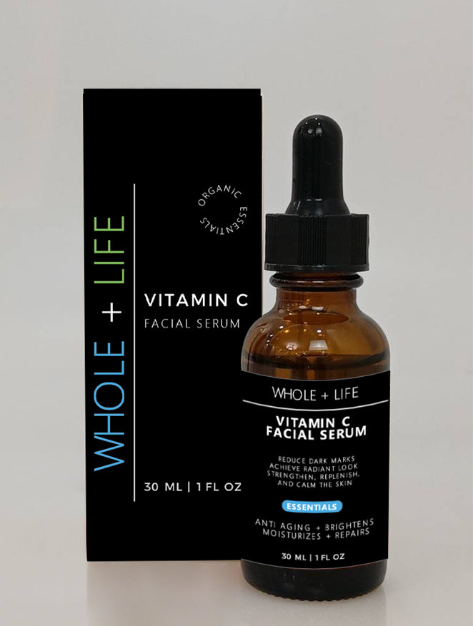 HLP Medical Supplies Vitamin C Serum facial serum for brightening and skin rejuvenation, displayed in a clear glass bottle.