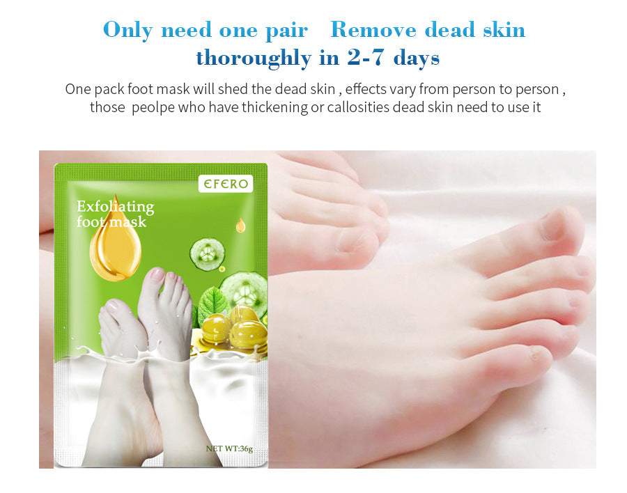 HLP Medical Supplies exfoliating green foot mask socks for peeling dead skin, whitening heels, and treating cracked feet.