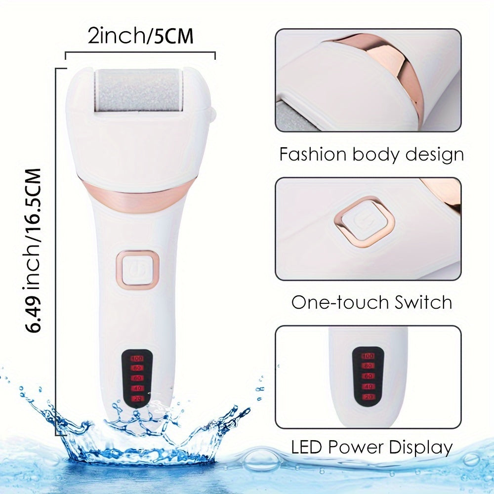 HLP Medical Supplies electric foot grinder and callus remover with 3 roller heads for cracked heels and dead skin removal.