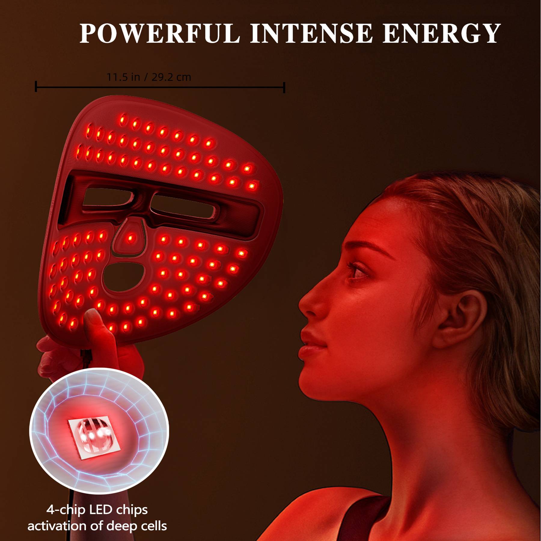 HLP Medical Supplies LED face mask for facial care, red light therapy mask designed for home and travel skincare routines.