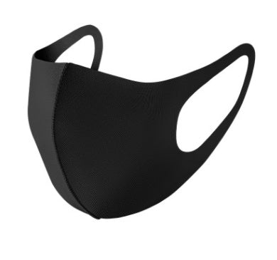 Black adult face mask by HLP Medical Supplies, nose protection mask for mouth and respiratory safety.
