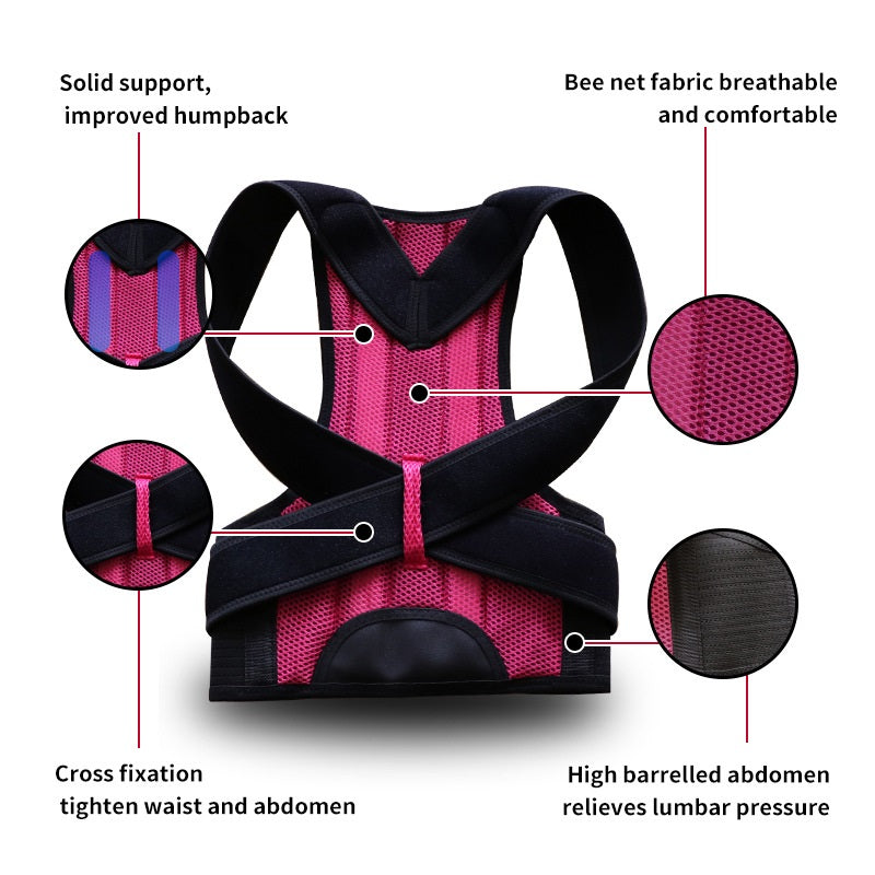 Black HLP Medical Supplies Humpback Posture Correction Belt for men and women, recovery support, showing the adjustable belt on a person.