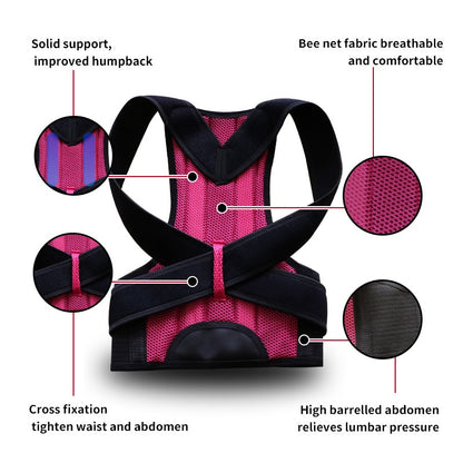 Black HLP Medical Supplies Humpback Posture Correction Belt for men and women, recovery support, showing the adjustable belt on a person.