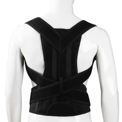 HLP Medical Supplies black humpback posture correction belt for men and women, recovery support, worn around the back and shoulders.
