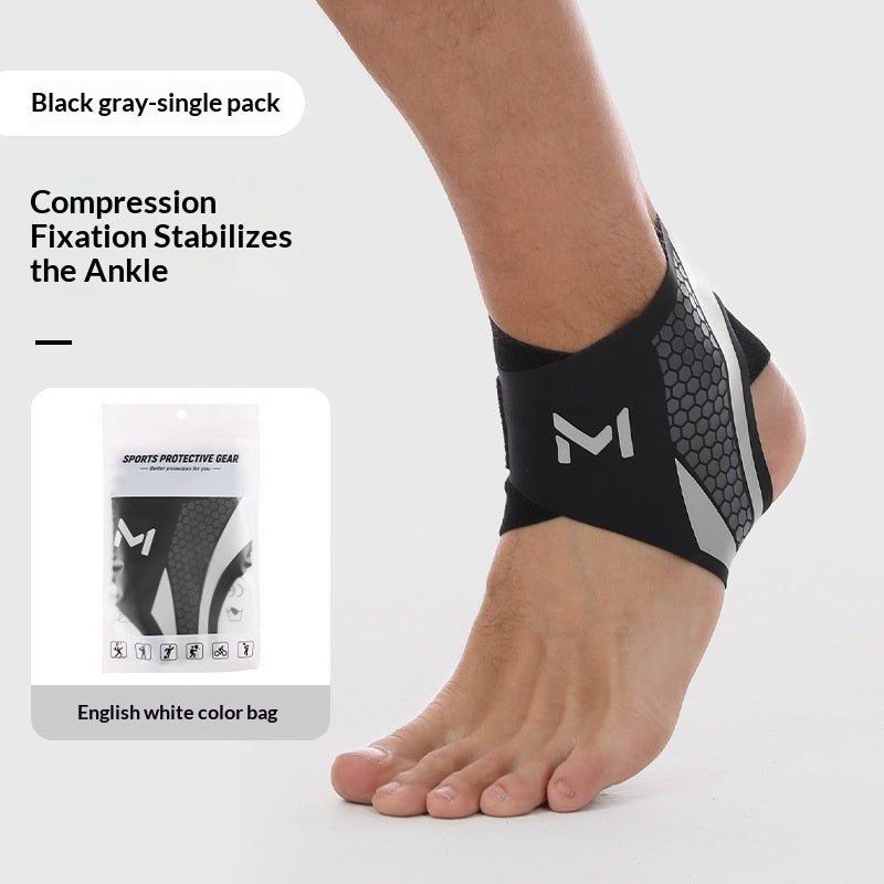 Black and gray Cooper ankle support compression foot sleeve by HLP Medical Supplies, designed for sports, gym, and weightlifting recovery.