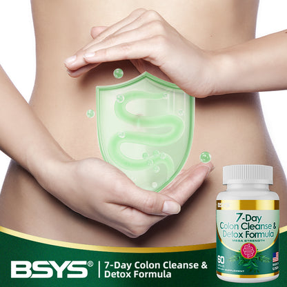 HLP Medical Supplies 7-Day Colon Cleanse and Detox Formula capsules, dietary supplement for digestive health.