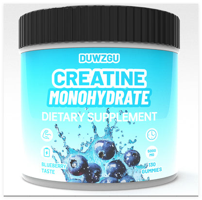 Blueberry-flavored Creatine Jelly supplement by HLP Medical Supplies, showing the single blueberry-flavored jelly packet.