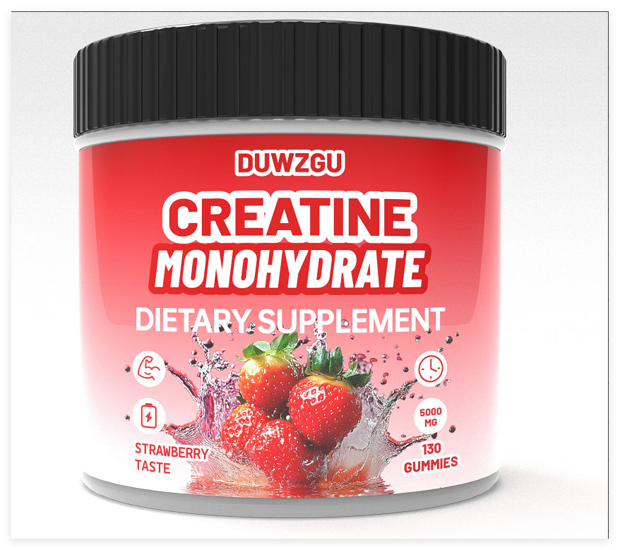 Blueberry-flavored Creatine Jelly supplement by HLP Medical Supplies, showing a single blue jelly packet with branding.