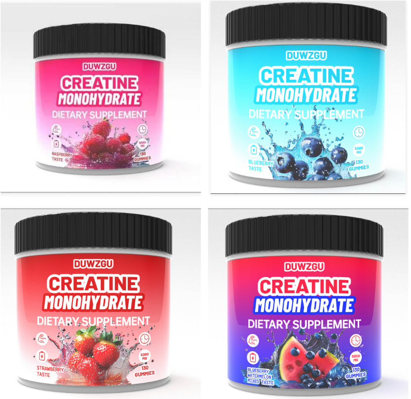 Blueberry Creatine Jelly supplement by HLP Medical Supplies, showing a single blueberry-flavored jelly packet.