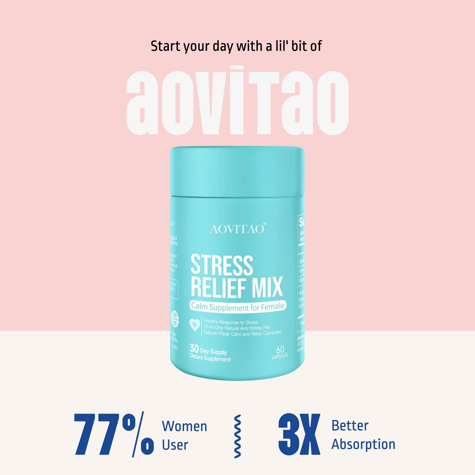 HLP Medical Supplements: Ashwagandha for Women with L-Theanine and Magnesium for stress relief, focus, and relaxation support.