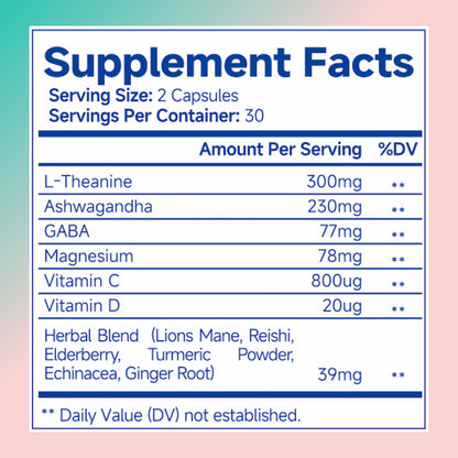 HLP Medical Supplies Ashwagandha supplement for women with L-Theanine and magnesium for stress relief, focus, and relaxation.