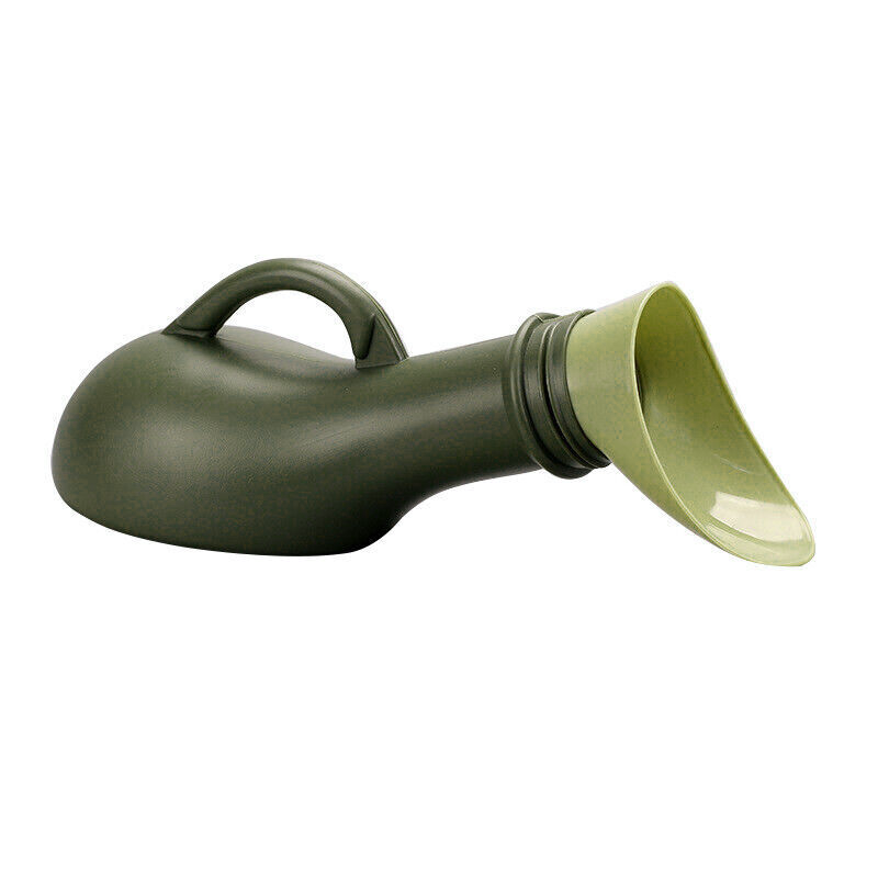 Portable unisex urinal bottle for travel and camping, 1000ml capacity, designed for emergency incontinence care by Hlpmedical.