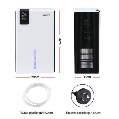 DEVANTI 2000ml portable dehumidifier from Hlpmedical, quiet moisture absorber ideal for home and bedroom use with remote control